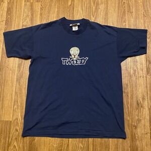 Vintage 90s Tweety Bird Shirt Women XL Embroidered Single Stitch Made In USA‎